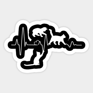 Cat Heartbeat Funny Cats Playing With A Heart Line Sticker